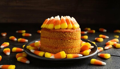 Candy Corn Cake on deep background