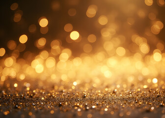 Poster - Gold and silver glitter light up a photo with a sparkling glittery background display.