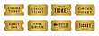 © DisignUA - Vector set of golden ticket template. Invite ticket .Vector illustration.