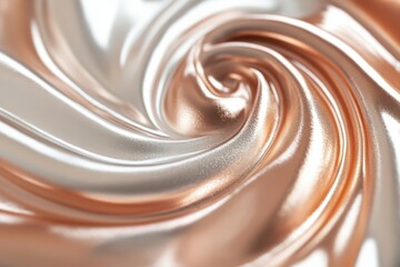 Poster - Modern metallic swirl background is flowing in platinum and gold hues