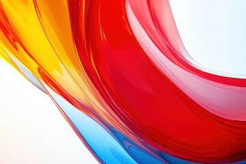 Poster - Modern abstract background with colorful wavy shapes flowing and mixing on a white background