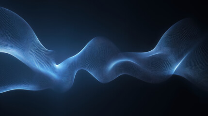 Poster - An abstract background featuring dark blue tones with glowing particles scattered throughout