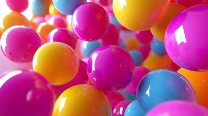 Poster - Abstract Colorful Spheres Background   3D Render