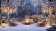 © Kitta Studio - Cozy Winter Scene in a Snowy Backyard