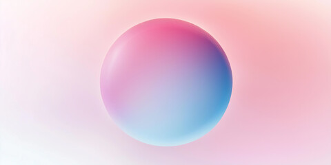 Poster - Soft pink and blue sphere is floating on a pastel gradient background