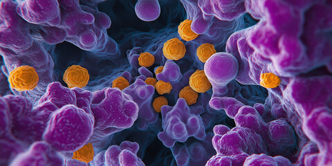 Poster - 3d illustration of bacteria spreading through organism