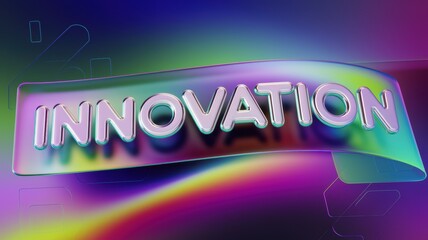 Wall Mural - digital banner design featuring the word inno, vibrant colors, modern aesthetics, ideal for tech and