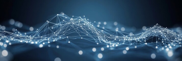 Poster - Abstract technology background. Network connection structure. Big data visualization. 3D rendering.