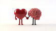 © Lahiru - A 3D heart and a brain work together with catching hands or handshaking. Balance thinking, harmony of mind and feeling, emotional intelligence concept.