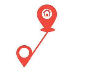 Poster - a red location pin icon, commonly used in maps and navigation applications. the pin is designed with