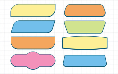 Wall Mural - retro text box label aesthetic decorative element shape set