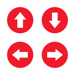 Poster - Up, down, left, and right arrow icon on red circle
