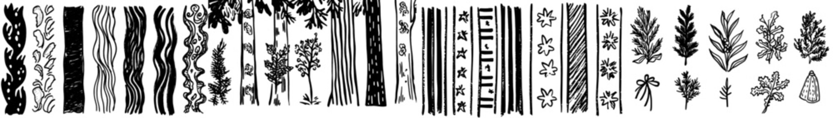 Poster - a set of 8 seamless black and white scribble hand drawn textures. perfect for modern doodle illustra