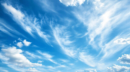 Blue sky background with clouds , beautiful white cloud and beautiful weather
