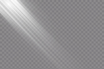 Fototapete - Vector transparent sunlight special lens flash light effect.front sun lens flash. Vector blur in the light of radiance. Element of decor.
