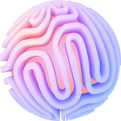 Poster - 3d orb shape with algorithmic pattern, holographic color gradient. Scientific 3D ball concept