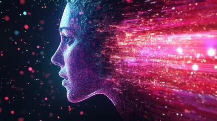 Poster - digital transformation concept in business, disruption