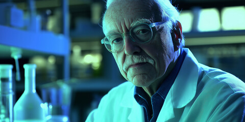 Aufkleber - Senior scientist posing in working laboratory environment
