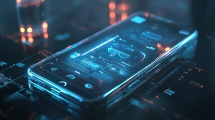 Poster - Futuristic technology in smart phones concept
