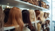 © Надежда Березова - Shelf of wigs in various colors and styles