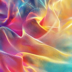 Poster - Colorful abstract wavy pattern with vibrant hues and textures.