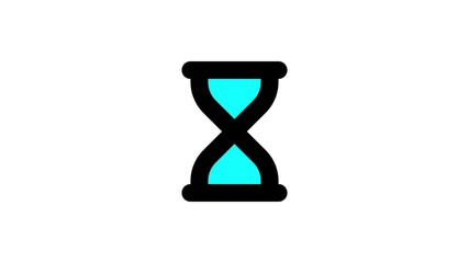 Poster - Clock generic icon. Time indicator or hourglass icon in flat design animation.