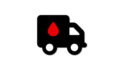 Poster - Donation transportation icon. Van, car or truck symbol. Font awesome truck droplet icon.