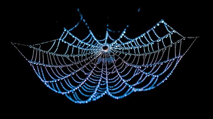 Intricate Spider Web Glistening with Dew