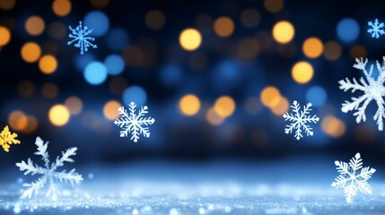 Wall Mural - snowy floor covered with beautiful snowflakes creating a winter wonderland scene