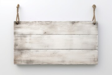 Canvas Print - Old white rectangular wooden signboard background.