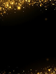 Aufkleber - Black background with gold glitter and shiny golden accents in a luxurious vector design.