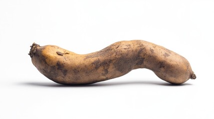 Poster - A single potato sits on a clean and plain white surface
