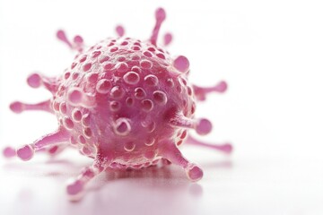 Poster - A small pink object sits on a white surface, perfect for showcasing details or adding a pop of color to your design