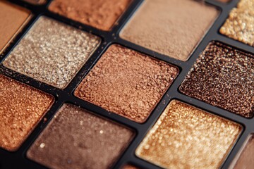 Poster - A close-up shot of an eyeshadow palette, perfect for beauty and cosmetics marketing materials