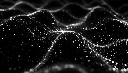 Poster - internet technology network. abstract black and white background. large amount of data. 3d rendering