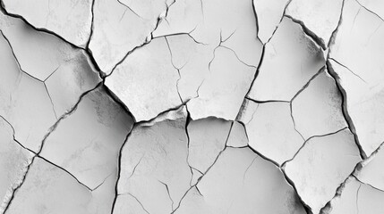 Canvas Print - A close-up shot of a cracked concrete wall with textured surface