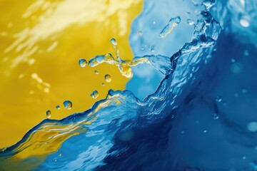 Poster - A close-up view of a wave in the water with detailed texture and movement