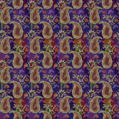 seamless pattern with flowers and leaves