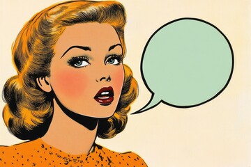 Aufkleber - A woman with a thought bubble above her head, expressing herself
