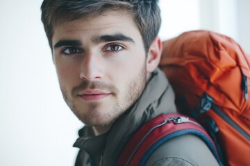 Aufkleber - A person wearing a backpack walking outdoors