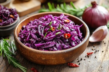 Aufkleber - Fresh produce arrangement in a wooden bowl