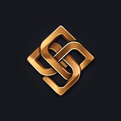 Abstract Gold Geometric Shape Logo Design