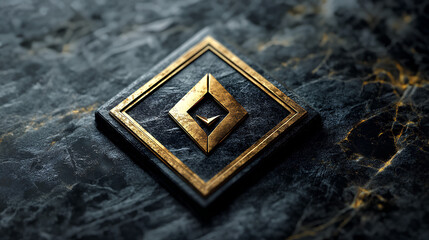 Poster - Gold logo design on marble surface