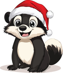 Wall Mural - panda with a christmas tree