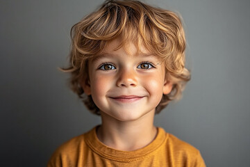 portrait of an white little boy with a smile