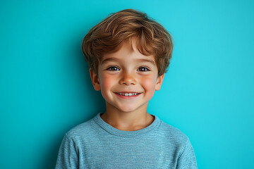 portrait of an white little boy with a smile