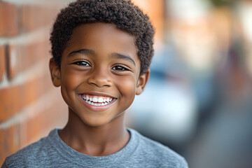 Black teenager boy on a outdoors background