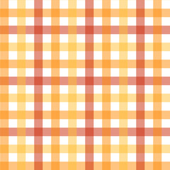 Wall Mural - Gingham seamless pattern.Checkered tartan plaid repeat pattern in red orange yellow.Geometric vector illustration background wallpaper.Autumn pattern for fabric and prints.