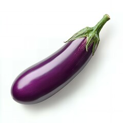 Wall Mural - A single eggplant isolated on a white background.