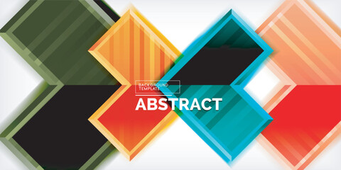 Fototapete - Arrow symbols created with 3d effects and line texture geometric abstract background